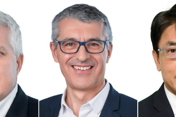 Pressefoto FORVIA: Thorsten Muschal, François Tardif, Shoji Akiyama